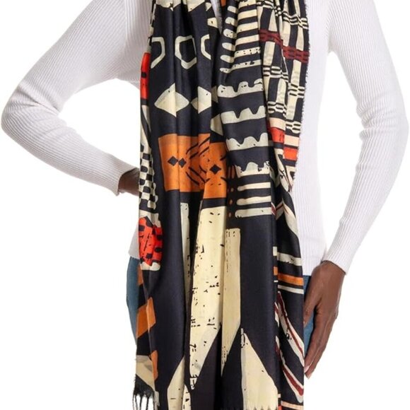 Accessories - Beautiful African Print Tassel Scarf - Cozy & Stylish Winter Wrap for Women
